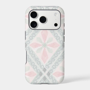 Green and pink pastel diamond pattern