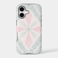 Green and pink pastel diamond pattern