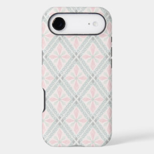 Green and pink pastel diamond pattern