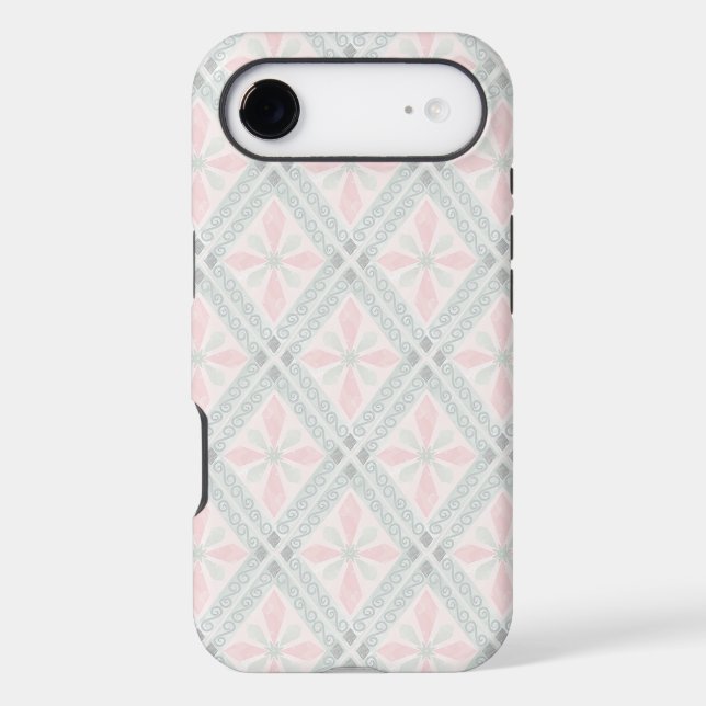 Green and pink pastel diamond pattern (Back)