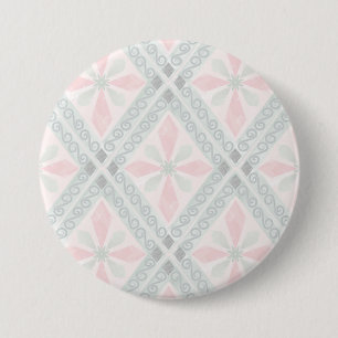 Green and pink pastel diamond pattern 7.5 cm round badge