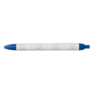 Green and pink pastel diamond pattern black ink pen