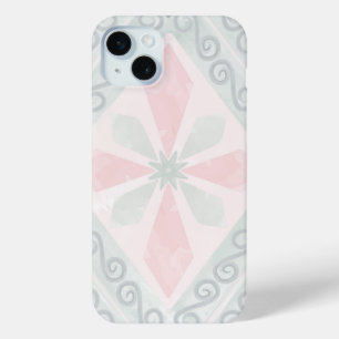Green and pink pastel diamond pattern iPhone 15 mini case