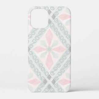 Green and pink pastel diamond pattern iPhone 12 mini case