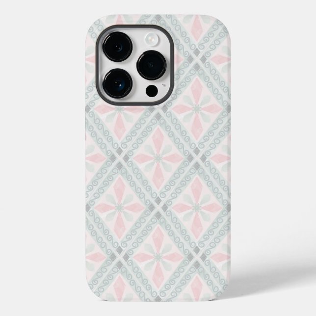 Green and pink pastel diamond pattern Case-Mate iPhone case (Back)