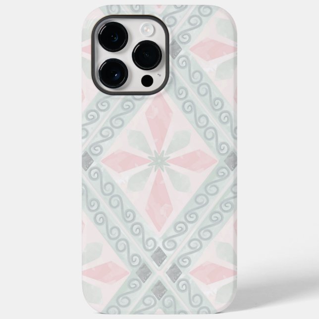 Green and pink pastel diamond pattern Case-Mate iPhone case (Back)