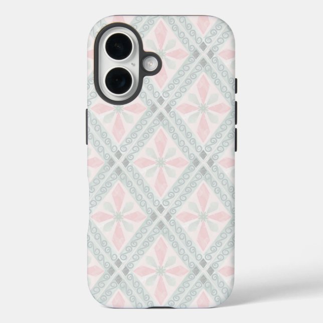 Green and pink pastel diamond pattern Case-Mate iPhone case (Back)
