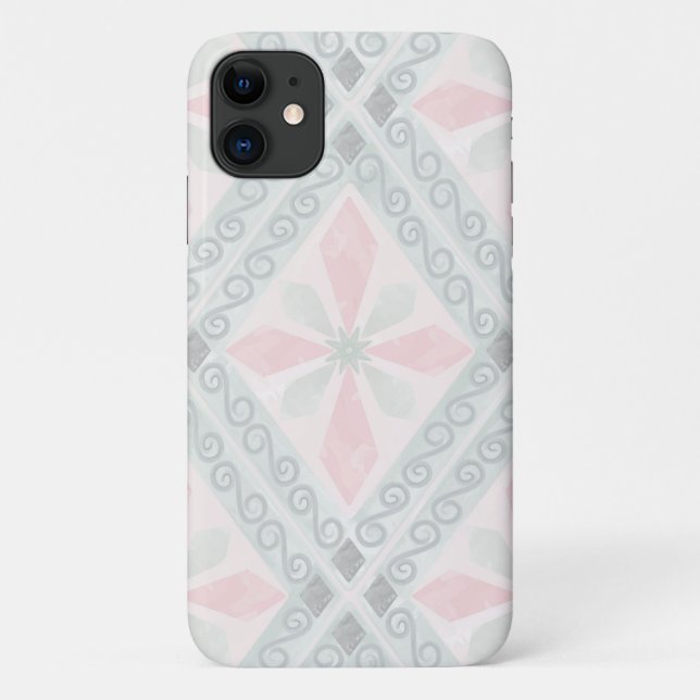 Green and pink pastel diamond pattern Case-Mate iPhone case (Back)