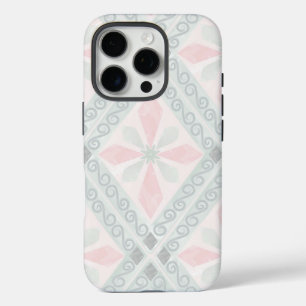 Green and pink pastel diamond pattern iPhone 16 pro case