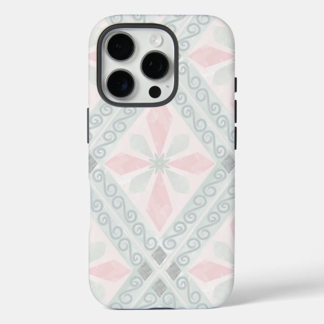 Green and pink pastel diamond pattern Case-Mate iPhone case (Back)