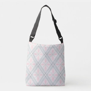 Green and pink pastel diamond pattern crossbody bag