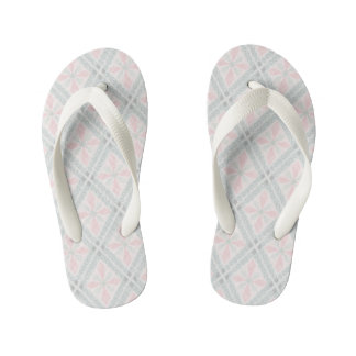 Green and pink pastel diamond pattern kid's thongs