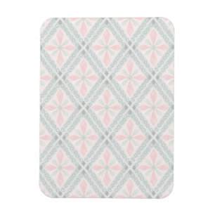 Green and pink pastel diamond pattern magnet
