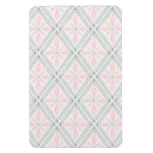 Green and pink pastel diamond pattern magnet