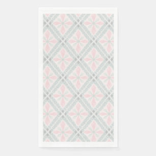 Green and pink pastel diamond pattern napkin