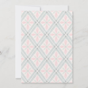 Green and pink pastel diamond pattern save the date