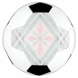 Green and pink pastel diamond pattern soccer ball