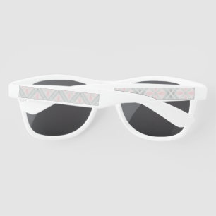 Green and pink pastel diamond pattern sunglasses