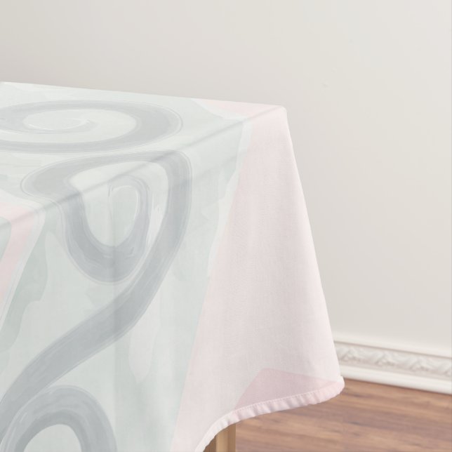 Green and pink pastel diamond pattern tablecloth (In Situ)