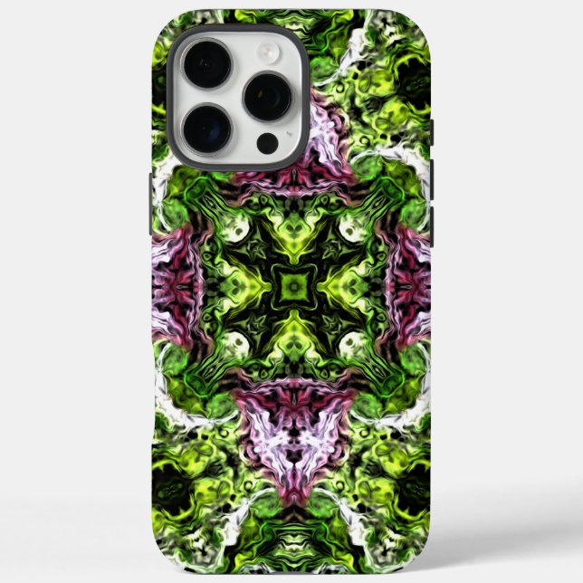 Green and Pink Pattern with Organic Flow Case-Mate iPhone Case (Back)