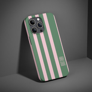 Green and Pink  Stripes Pattern Personalised  iPhone 16 Pro Case
