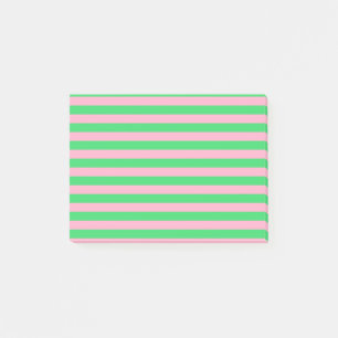 Green and Pink Stripes Post-it Notes