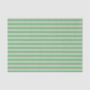 Green and Pink Stripes Tissue Paper