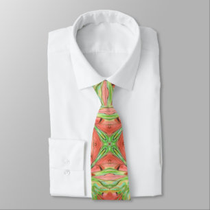 Green And Pink Watercolor Abstract Pattern Tie