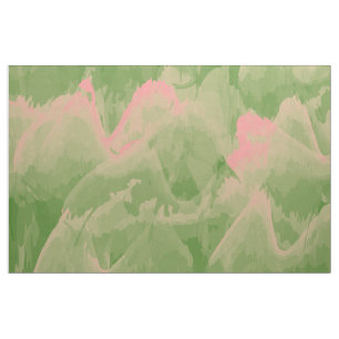Green and Pink Waves Fabric