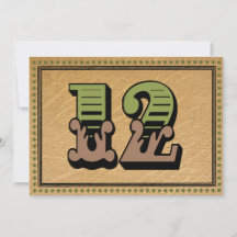 Green and Plum Western Wedding Table Number Cards