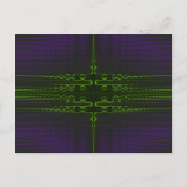 Green and Purple Abstract Design Postcard (Front)