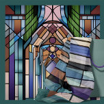 Green and Purple Art Nouveau Art Deco Scarf<br><div class="desc">This elaborate geometric design is in the mood of the Art Nouveau and Art Deco movements. The colours are soft shades of teal,  green,  and purple. This art was imagined in AI.</div>