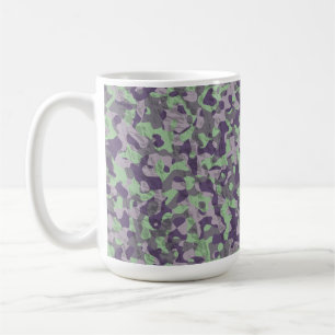 green and purple camo abstract coffee mug