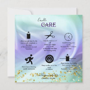 Green and Purple  Candle Care  Thank You Card