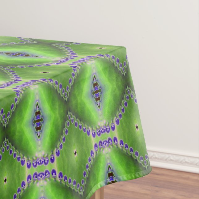 Green and Purple Design Tablecloth (In Situ)