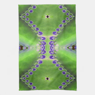 Green and Purple Design Tea Towel