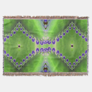 Green and Purple Design Throw Blanket
