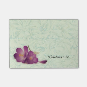 Green and Purple Flower Fruits of the Spirit Post-it Notes