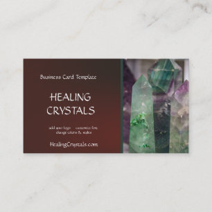 Green and Purple Fluorite Healing Crystals Business Card