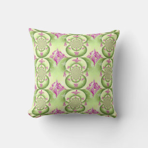Green and Purple Fractal Design Cushion