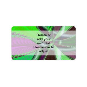 Green and purple fractal pattern label