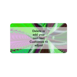 Green and purple fractal pattern label