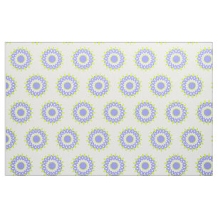 Green and Purple Geometric Flower Fabric