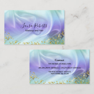Green and Purple Glitter  Business Card