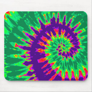 Green and Purple Groovy Tie-Dye Mousepad