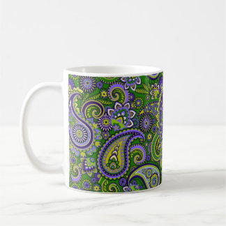 Green and Purple Paisley Coffee Mug