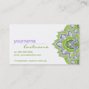 Green and Purple Paisley Profile Card