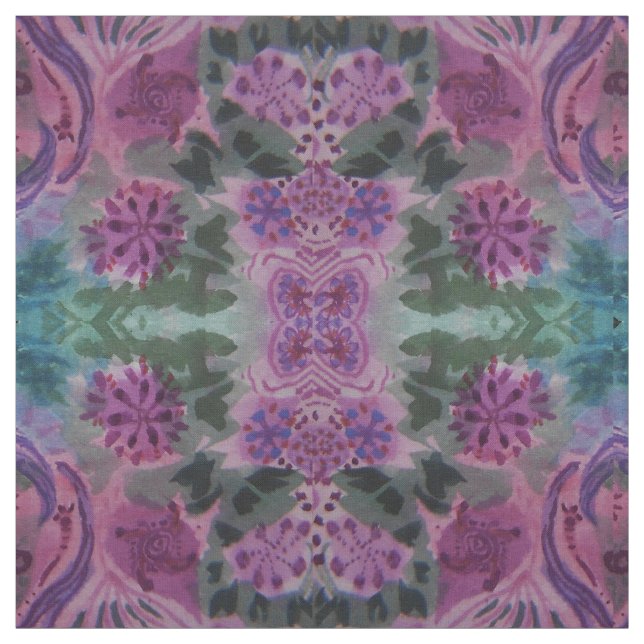 Green and Purple Pattern Fabric (Swatch)