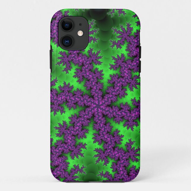 Green and Purple Snowflake Case-Mate iPhone Case (Back)