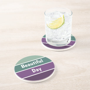 Green And Purple Stripes Coaster